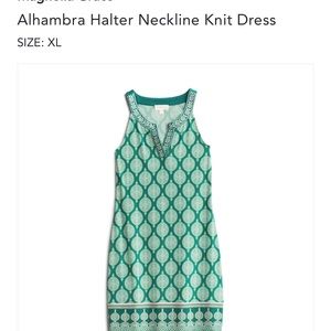 Elegant Green Magnolia Grace  Patterned Sleeveless Dress Size XL